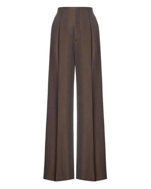 Alberta Ferretti ウールブレンド パンツ Brown