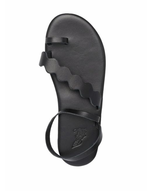Ancient Greek Sandals Black Koralia Leather Sandals