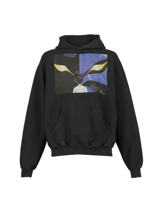 EVANGELI0N 95 Black X Neon Genesis Evangelion Angel Attack Graphic-Print Hoodie for men