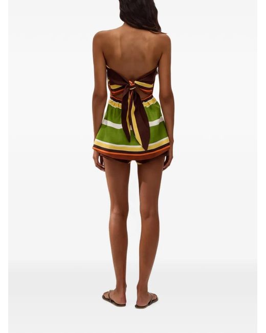 Faithfull The Brand Brown Miel Striped Drawstring Shorts