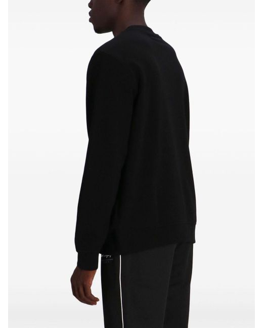 Karl Lagerfeld Black Logo-print Cotton Sweatshirt for men