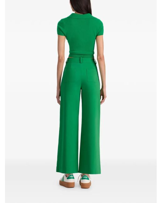 Alice + Olivia Green Zoe Patch-Pocket Trousers