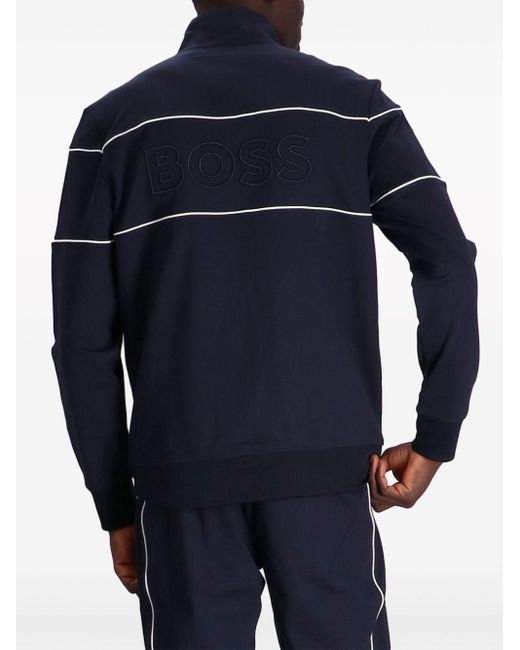 Boss Blue Sommers 17 Zip-up Sweatshirt for men