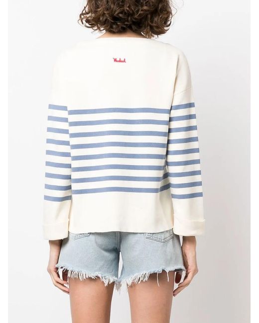Woolrich Blue Striped Crew Neck Jumper