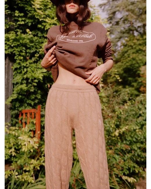 Sporty & Rich Brown Graphic Print Sweatshirt