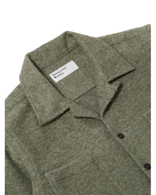メンズ Universal Works パッチポケット シャツ Green