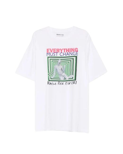Martine Rose White Graphic-Print Oversized T-Shirt for men