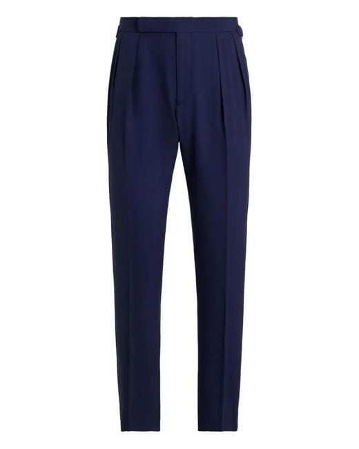 Polo Ralph Lauren Blue Barathea Woven Trousers for men