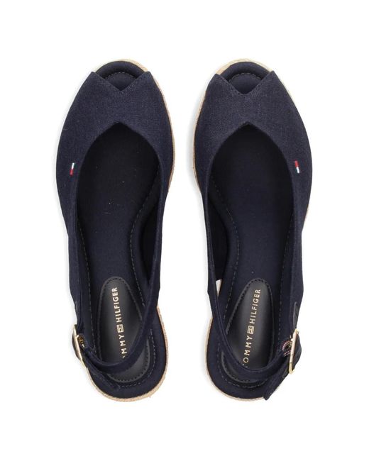 Tommy Hilfiger Blue Slingback Wedge Espadrilles