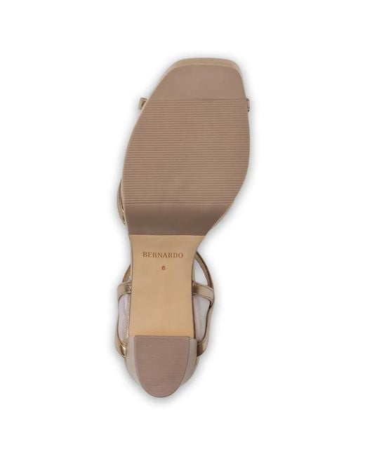 Bernardo Metallic Celeste Mesh-Panel Sandals
