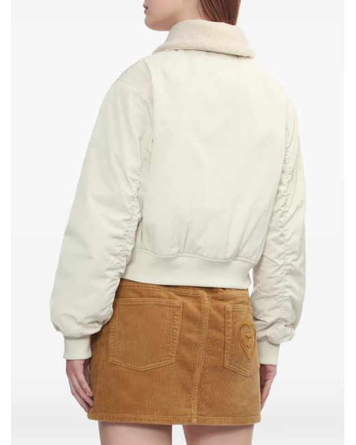A Bathing Ape White Shearling Collar Patch Jacket