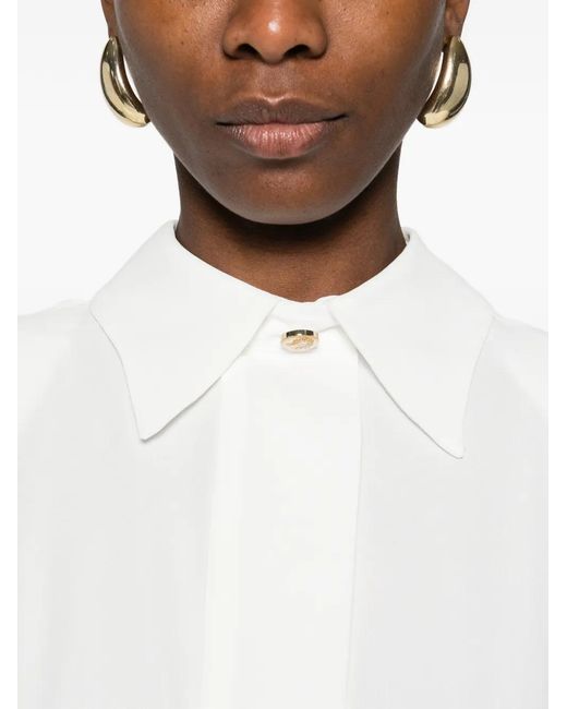 Elisabetta Franchi White Blouse À Dos Ouvert