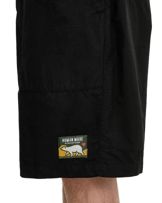 Shorts Con Tasca Applicata di Human Made in Black da Uomo