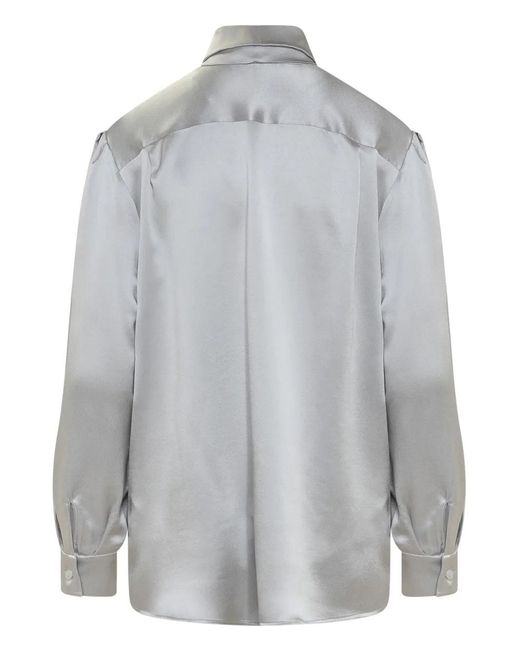 Alberta Ferretti Gray Bow-Detailing Shirt