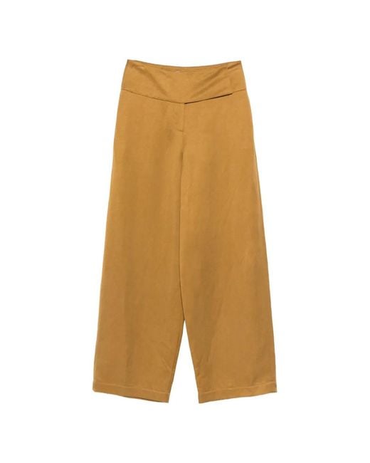 Alysi Natural Wide-Leg Trousers