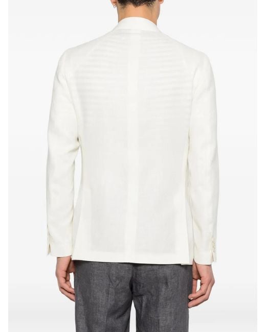 Lardini White Double-Breasted Blazer for men