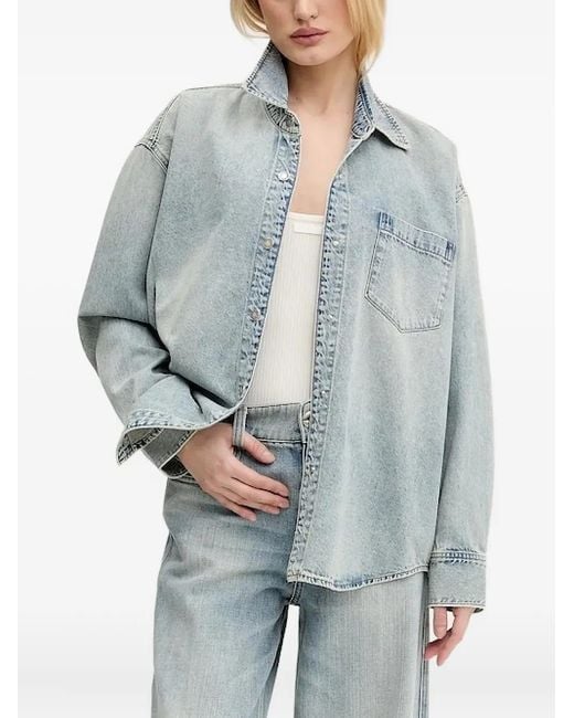 Miss Sixty Gray Button-Fastening Denim Shirt