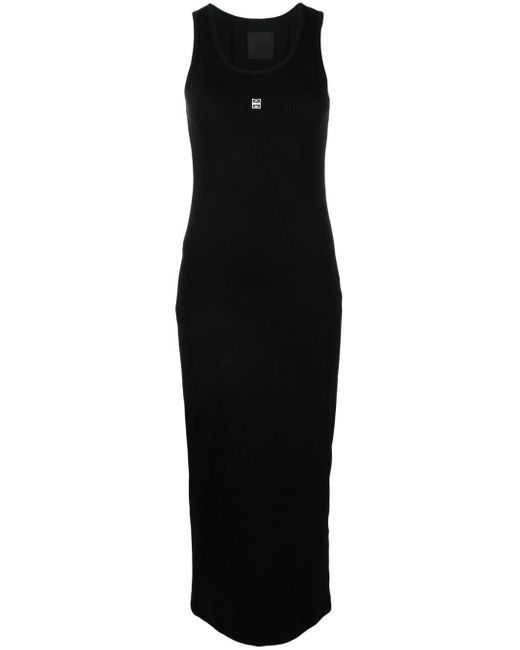 Vestido largo con placa 4G Givenchy de color Black