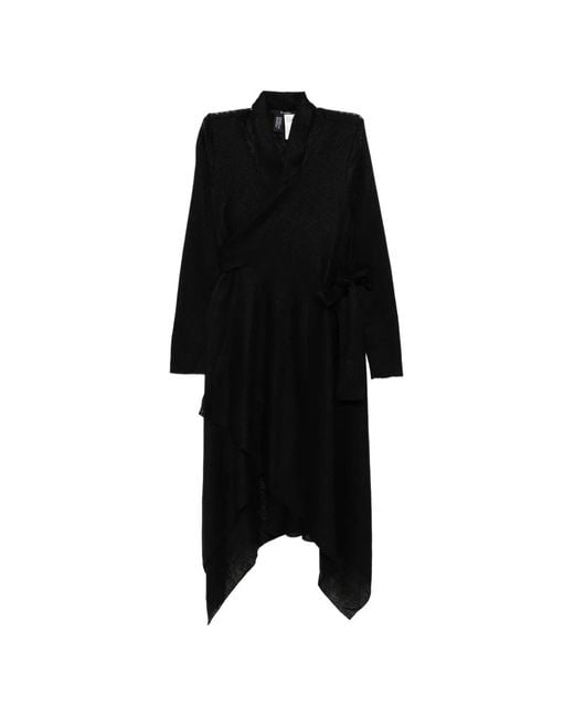 Limi Feu Black Ribbed Asymmetric Coat