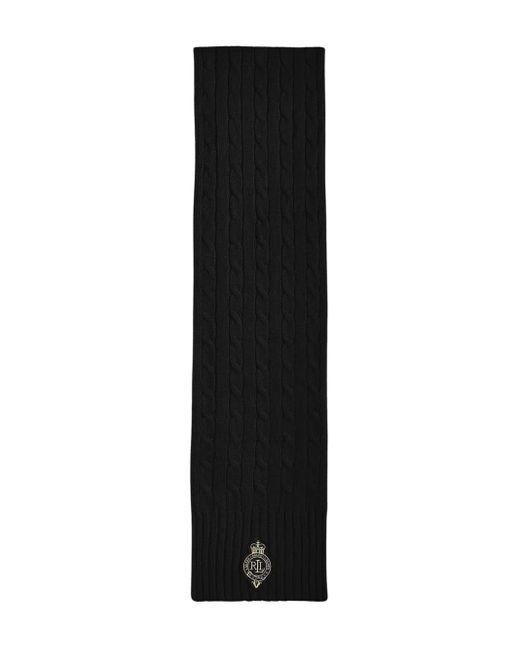 Ralph Lauren Black Schal Mit Zopfmuster