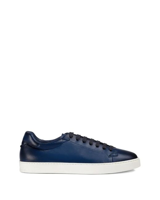 Doucal's Blue Leather Sneakers for men