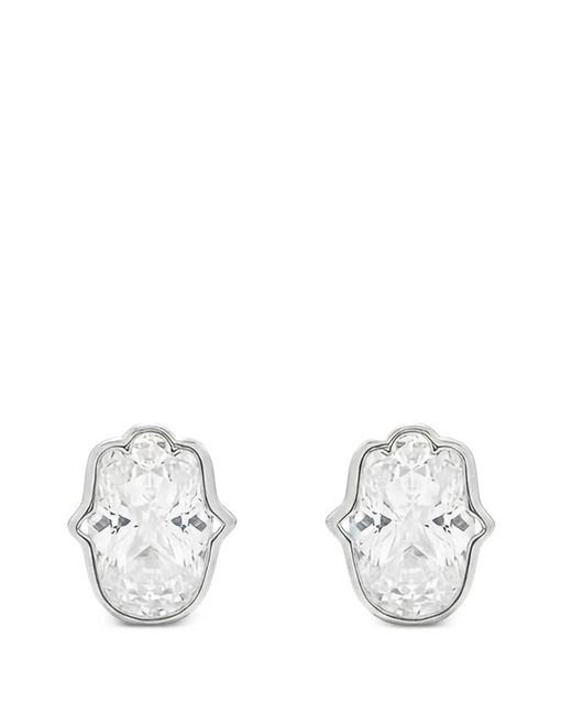 Di Volpe White La Mano Sapphire Earrings