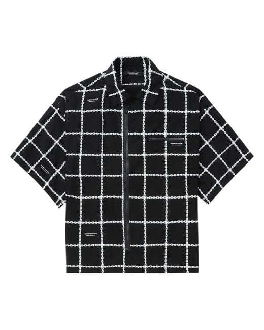 Undercover Black Graphic-Print Zip-Up Shirt for men