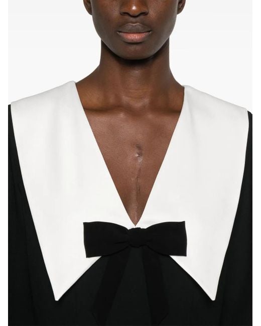 Alessandra Rich Black Crepe Midi Dress