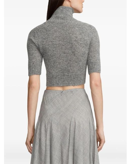 Ralph Lauren Gray Kurzärmeliges Rollkragenoberteil