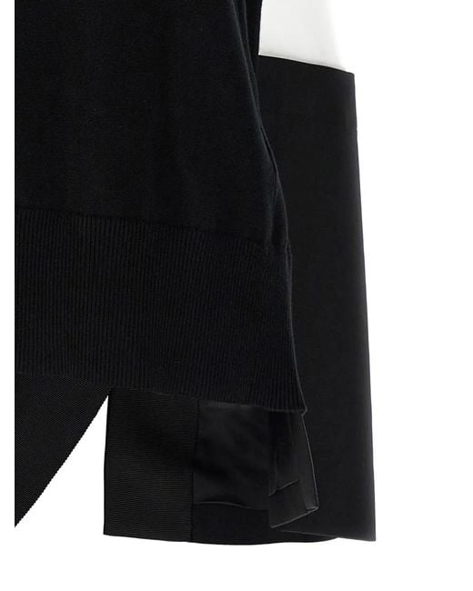 Sacai Black Asymmetrical T-Shirt