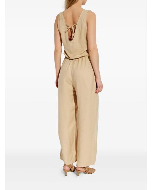 Hanro Jumpsuit Met Wijde Pijpen in het Natural
