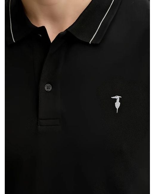 Trussardi Black Polo À Logo Brodé for men