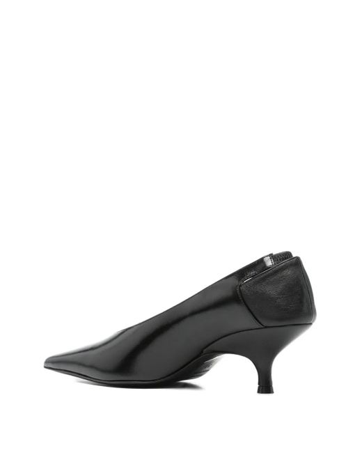 Gia Borghini Black 50Mm Sloane Pointed-Toe Kitten-Heel Pumps