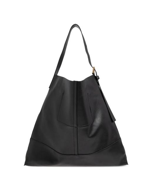 AllSaints Black Asha Leather Tote Bag
