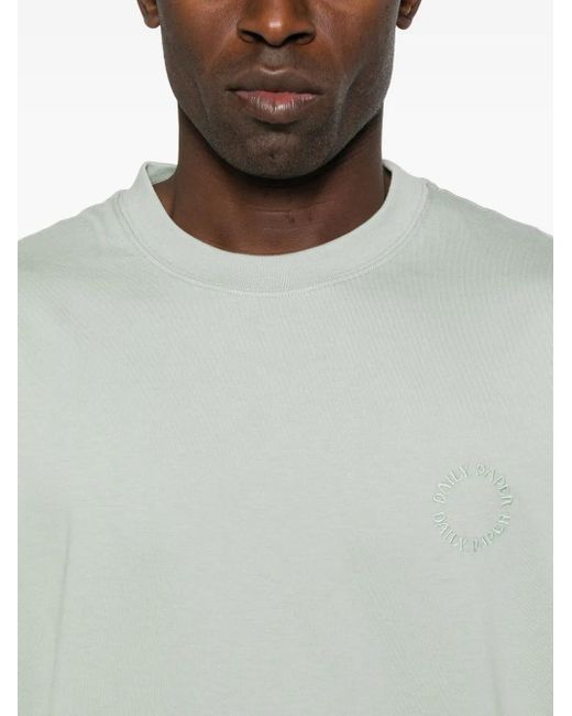 Daily Paper Gray Logo-Embroidered T-Shirt