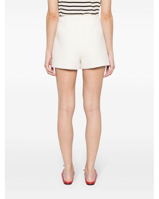 Claudie Pierlot White Tweed High-waist Shorts