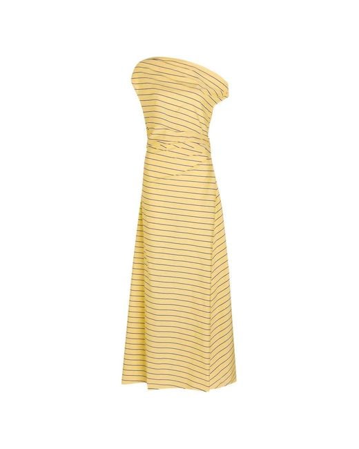 Staud Metallic Phare Striped Maxi Dress