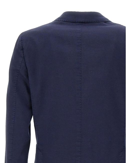 Santaniello Blue Lapel-Collar Two-Button Blazer for men