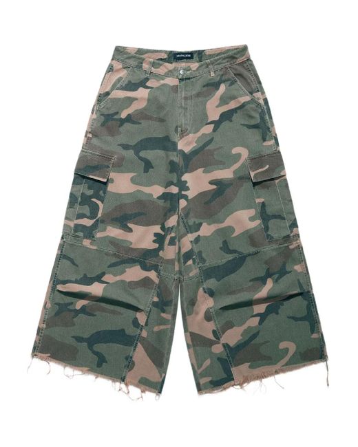 Mainless Green Camouflage Print Trousers