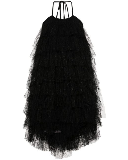 Uma Wang Black Alys Lace Midi Dress