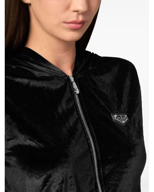 Philipp Plein Black Crystal Signature Hoodie