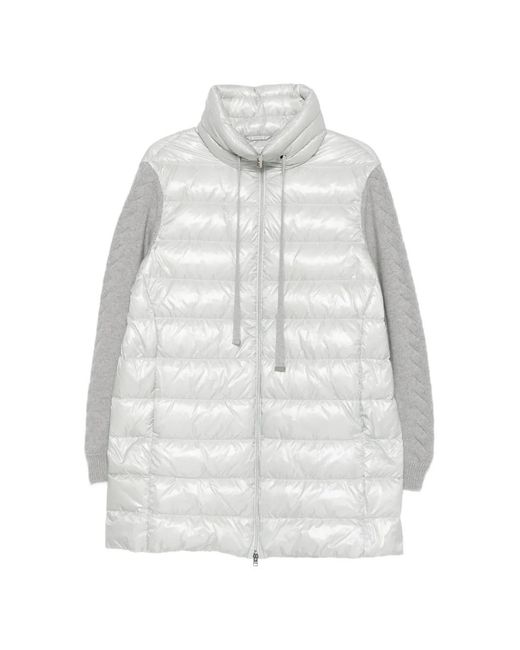 Herno White Quilted Panelled Jacket