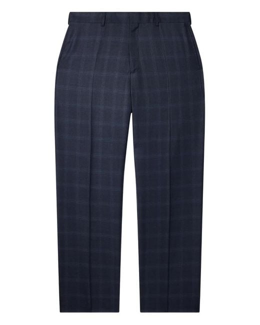 Paul Smith Blue Checked Pleated Trousers for men