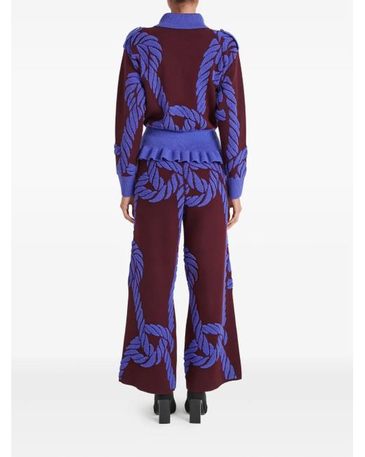 Pantalon En Maille Torsadée Temperley London en coloris Purple