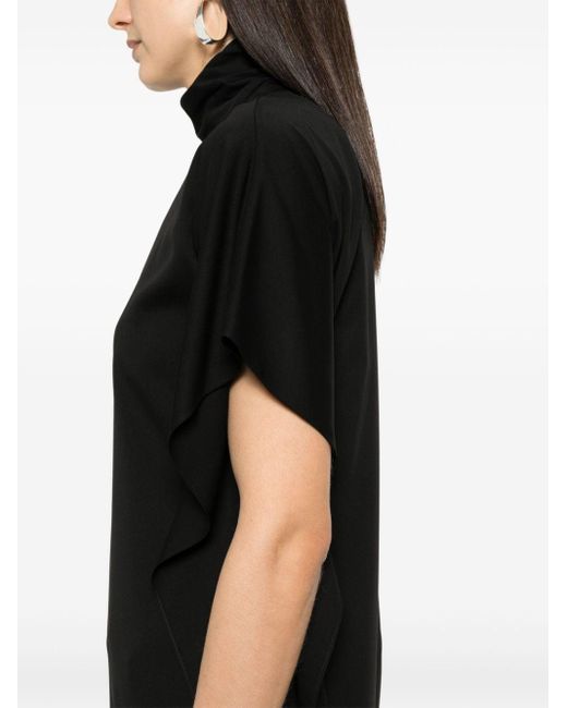 Sportmax Black Circolo Crepe Midi Dress