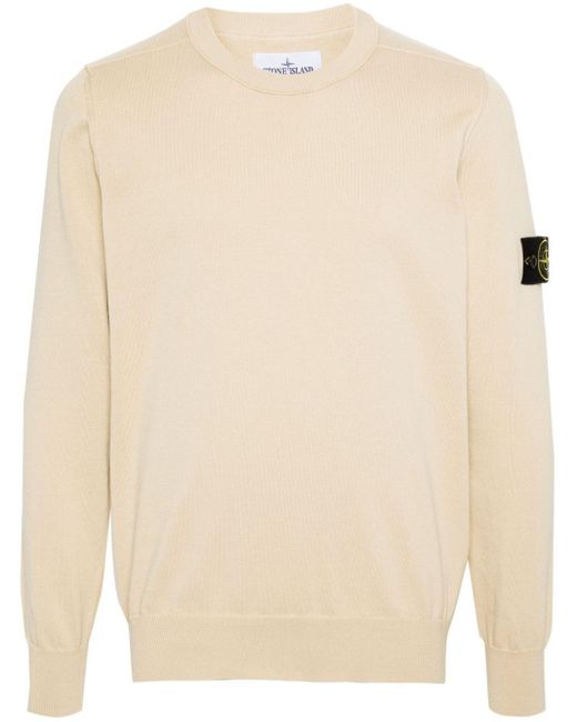 Stone Island Natural Compass-badge Knitted Jumper for men
