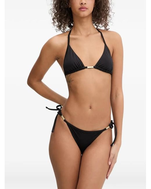ARMANI EXCHANGE Black Logo-Plaque Triangle Bikini