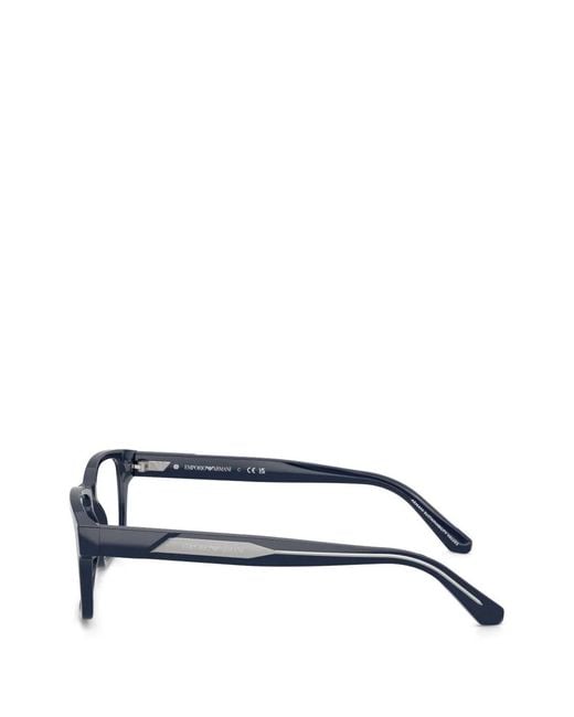 Emporio Armani Black Rectangle-Frame Glasses for men