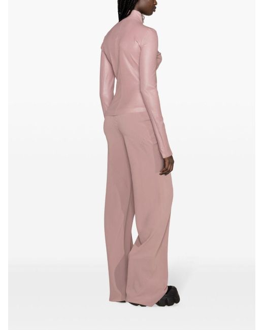 Veste asymétrique en cuir Rick Owens en coloris Pink