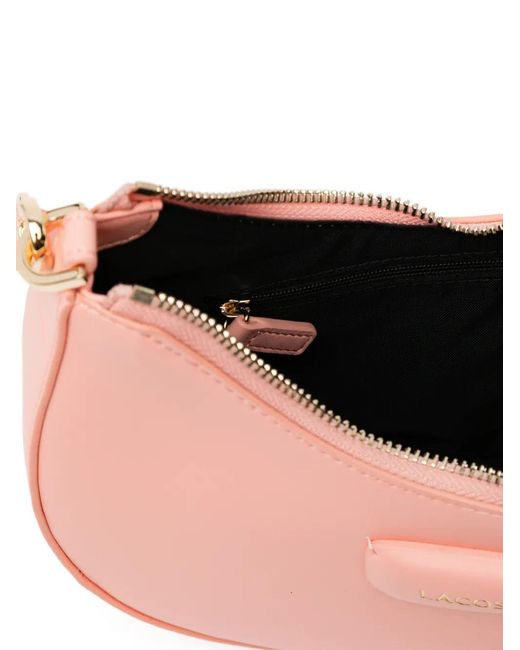 Lacoste Pink Logo Plaque Shoulder Bag
